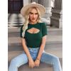 imageZeagoo Womens Short Sleeve T Shirts 2024 Summer Casual Knit Slim Fit Trendy Basic Cute Sweater TopsDark Green