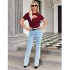 imageZeagoo Womens Short Sleeve T Shirts 2024 Summer Casual Knit Slim Fit Trendy Basic Cute Sweater TopsDark Red