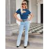 imageZeagoo Womens Short Sleeve T Shirts 2024 Summer Casual Knit Slim Fit Trendy Basic Cute Sweater TopsNavy Blue