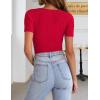 imageZeagoo Womens Short Sleeve T Shirts 2024 Summer Casual Knit Slim Fit Trendy Basic Cute Sweater TopsRed