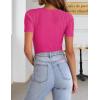 imageZeagoo Womens Short Sleeve T Shirts 2024 Summer Casual Knit Slim Fit Trendy Basic Cute Sweater TopsRose