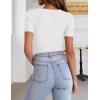 imageZeagoo Womens Short Sleeve T Shirts 2024 Summer Casual Knit Slim Fit Trendy Basic Cute Sweater TopsWhite