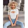 imageZeagoo Womens Short Sleeve T Shirts 2024 Summer Casual Knit Slim Fit Trendy Basic Cute Sweater TopsWhite