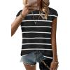 imageZeagoo Womens Cap Sleeve Sweater Vest Crew Neck Sleeveless Casual Knit Tops 2024 Summer Clothes SXXLA Stripe Black