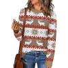 imageZeagoo Womens Crewneck Pullover Sweater Long Sleeve Knit Side Slit 2024 Fall Winter Sweater TopsElk Pattern
