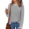 imageZeagoo Womens Crewneck Pullover Sweater Long Sleeve Knit Side Slit 2024 Fall Winter Sweater TopsLight Gray