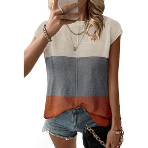 imageZeagoo Womens Cap Sleeve Sweater Vest Crew Neck Sleeveless Casual Knit Tops 2024 Summer Clothes SXXLZgrey Caramel