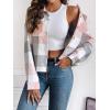 imageZeagoo Flannels for Women Cropped Shacket Jacket Fashion Plaid Button Down Shirt 2025 Fall Coat TopsYdl11