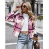 imageZeagoo Flannels for Women Cropped Shacket Jacket Fashion Plaid Button Down Shirt 2025 Fall Coat TopsYdl5