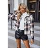 imageZeagoo Flannels for Women Cropped Shacket Jacket Fashion Plaid Button Down Shirt 2025 Fall Coat TopsYdl6