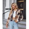 imageZeagoo Flannels for Women Cropped Shacket Jacket Fashion Plaid Button Down Shirt 2025 Fall Coat TopsYdl7
