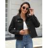 imageZeagoo Flannels for Women Cropped Shacket Jacket Fashion Plaid Button Down Shirt 2025 Fall Coat TopsZblack