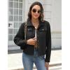 imageZeagoo Flannels for Women Cropped Shacket Jacket Fashion Plaid Button Down Shirt 2025 Fall Coat TopsZblack