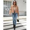 imageZeagoo Flannels for Women Cropped Shacket Jacket Fashion Plaid Button Down Shirt 2025 Fall Coat TopsZcamel