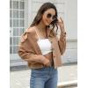imageZeagoo Flannels for Women Cropped Shacket Jacket Fashion Plaid Button Down Shirt 2025 Fall Coat TopsZcamel