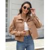 imageZeagoo Flannels for Women Cropped Shacket Jacket Fashion Plaid Button Down Shirt 2025 Fall Coat TopsZcamel