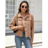 imageZeagoo Flannels for Women Cropped Shacket Jacket Fashion Plaid Button Down Shirt 2025 Fall Coat TopsZcamel