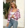 imageZeagoo Flannels for Women Cropped Shacket Jacket Fashion Plaid Button Down Shirt 2025 Fall Coat TopsZgw177