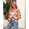 imageZeagoo Flannels for Women Cropped Shacket Jacket Fashion Plaid Button Down Shirt 2025 Fall Coat TopsZgw179