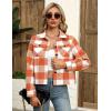 imageZeagoo Flannels for Women Cropped Shacket Jacket Fashion Plaid Button Down Shirt 2025 Fall Coat TopsZgw179