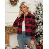 imageZeagoo Flannels for Women Cropped Shacket Jacket Fashion Plaid Button Down Shirt 2025 Fall Coat TopsZgw18