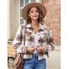 imageZeagoo Flannels for Women Cropped Shacket Jacket Fashion Plaid Button Down Shirt 2025 Fall Coat TopsZgw20