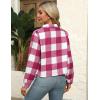 imageZeagoo Flannels for Women Cropped Shacket Jacket Fashion Plaid Button Down Shirt 2025 Fall Coat TopsZgw24