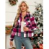 imageZeagoo Flannels for Women Cropped Shacket Jacket Fashion Plaid Button Down Shirt 2025 Fall Coat TopsZgz553