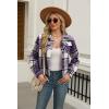 imageZeagoo Flannels for Women Cropped Shacket Jacket Fashion Plaid Button Down Shirt 2025 Fall Coat TopsZgz663