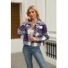 imageZeagoo Flannels for Women Cropped Shacket Jacket Fashion Plaid Button Down Shirt 2025 Fall Coat TopsZgz663