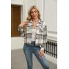 imageZeagoo Flannels for Women Cropped Shacket Jacket Fashion Plaid Button Down Shirt 2025 Fall Coat TopsZgz801