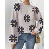 imageZeagoo Sweaters for Women 2025 Fashion Trendy Long Sleeve Turtleneck Pullover Lantern Knit Sweater TopsApricotflower