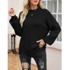 imageZeagoo Sweaters for Women 2025 Fashion Trendy Long Sleeve Turtleneck Pullover Lantern Knit Sweater TopsBlack