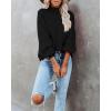 imageZeagoo Sweaters for Women 2025 Fashion Trendy Long Sleeve Turtleneck Pullover Lantern Knit Sweater TopsBlack