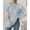 imageZeagoo Sweaters for Women 2025 Fashion Trendy Long Sleeve Turtleneck Pullover Lantern Knit Sweater TopsBlueflower