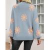 imageZeagoo Sweaters for Women 2025 Fashion Trendy Long Sleeve Turtleneck Pullover Lantern Knit Sweater TopsBlueflower
