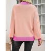imageZeagoo Sweaters for Women 2025 Fashion Trendy Long Sleeve Turtleneck Pullover Lantern Knit Sweater TopsBright Pink
