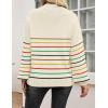 imageZeagoo Sweaters for Women 2025 Fashion Trendy Long Sleeve Turtleneck Pullover Lantern Knit Sweater TopsColorful Striped
