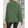 imageZeagoo Sweaters for Women 2025 Fashion Trendy Long Sleeve Turtleneck Pullover Lantern Knit Sweater TopsGreen Polka Dot