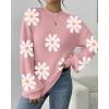 imageZeagoo Sweaters for Women 2025 Fashion Trendy Long Sleeve Turtleneck Pullover Lantern Knit Sweater TopsPinkflower