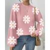 imageZeagoo Sweaters for Women 2025 Fashion Trendy Long Sleeve Turtleneck Pullover Lantern Knit Sweater TopsPinkflower