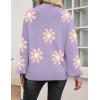 imageZeagoo Sweaters for Women 2025 Fashion Trendy Long Sleeve Turtleneck Pullover Lantern Knit Sweater TopsPurpleflower