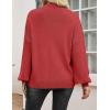 imageZeagoo Sweaters for Women 2025 Fashion Trendy Long Sleeve Turtleneck Pullover Lantern Knit Sweater TopsSolid Red