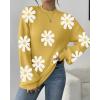 imageZeagoo Sweaters for Women 2025 Fashion Trendy Long Sleeve Turtleneck Pullover Lantern Knit Sweater TopsYellowflower
