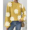 imageZeagoo Sweaters for Women 2025 Fashion Trendy Long Sleeve Turtleneck Pullover Lantern Knit Sweater TopsYellowflower