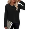 imageZeagoo Sweaters for Women Fall Outfits Trendy 2024 Long Sleeve Crew Neck Knit Pullover Sweater TopsBsolid Black Long Sleeve