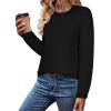 imageZeagoo Sweaters for Women Fall Outfits Trendy 2024 Long Sleeve Crew Neck Knit Pullover Sweater TopsBsolid Black Long Sleeve