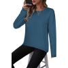 imageZeagoo Sweaters for Women Fall Outfits Trendy 2024 Long Sleeve Crew Neck Knit Pullover Sweater TopsBsolid Blue Long Sleeve