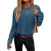 imageZeagoo Sweaters for Women Fall Outfits Trendy 2024 Long Sleeve Crew Neck Knit Pullover Sweater TopsBsolid Blue Long Sleeve