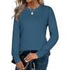 imageZeagoo Sweaters for Women Fall Outfits Trendy 2024 Long Sleeve Crew Neck Knit Pullover Sweater TopsBsolid Blue Long Sleeve